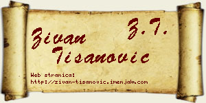 Živan Tišanović vizit kartica